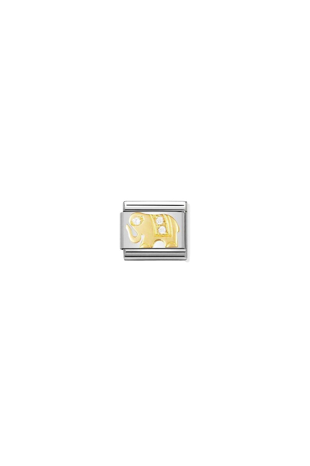 Animals 18K Gold & CZ White Elephant