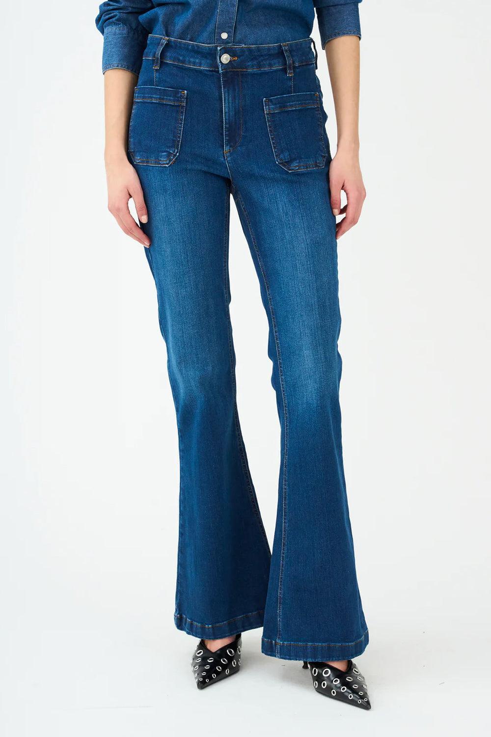 Ann Charlotte Jeans Wash Cayenne Denim Blue 30"