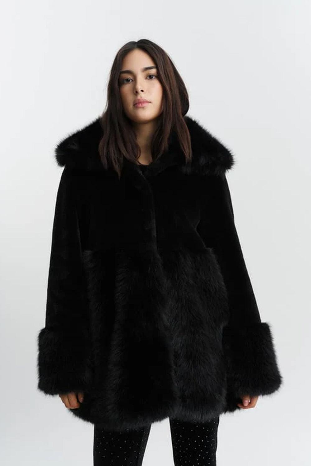 Anna Fake Fur Jacket Black