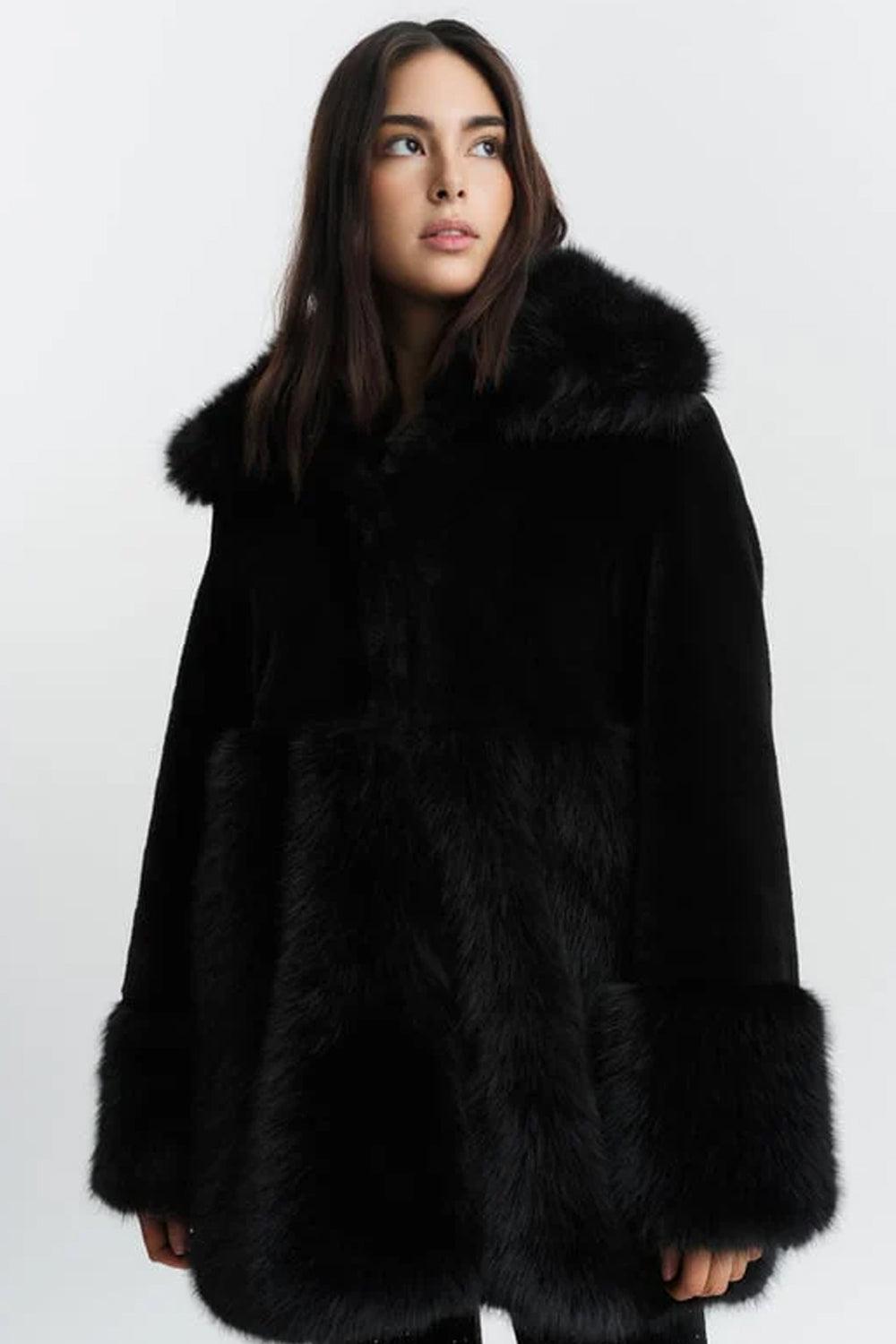 Anna Fake Fur Jacket Black