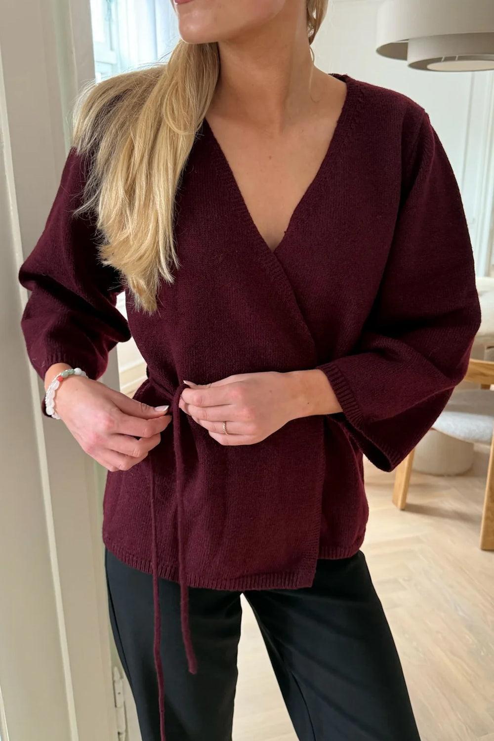 AnneIC Cardigan Bordeaux