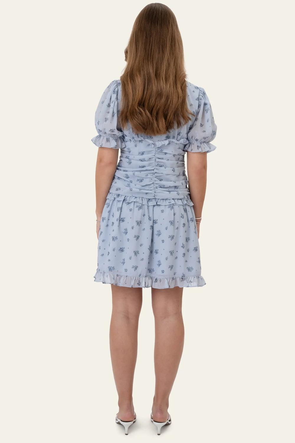 ArielIc Dress Blue flower Print