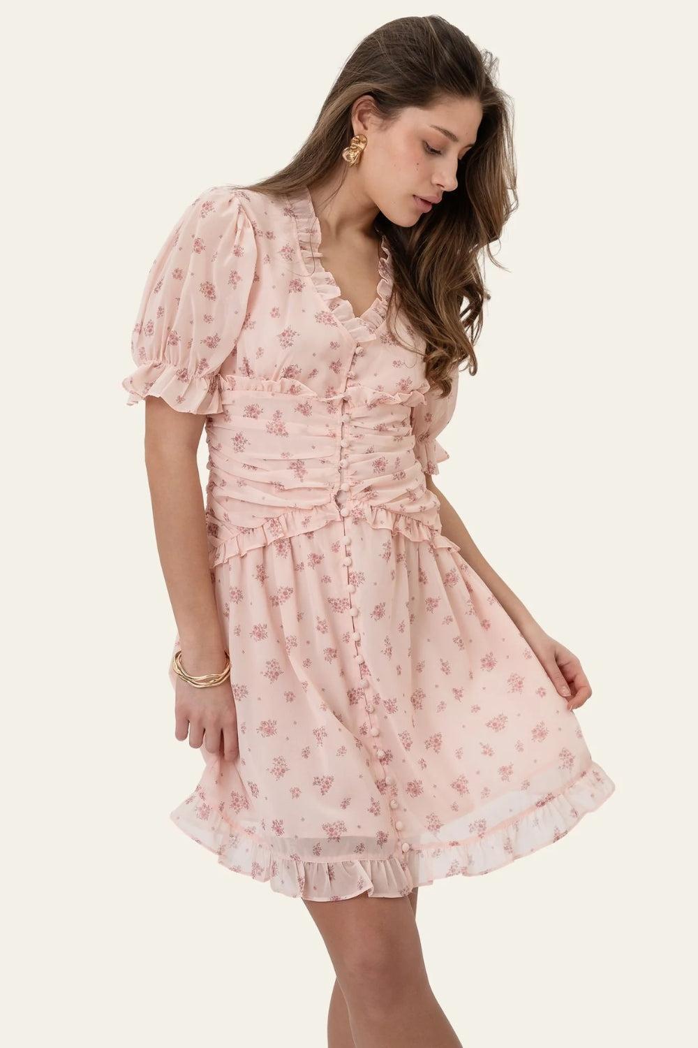 ArielIc Dress Pink flower Print