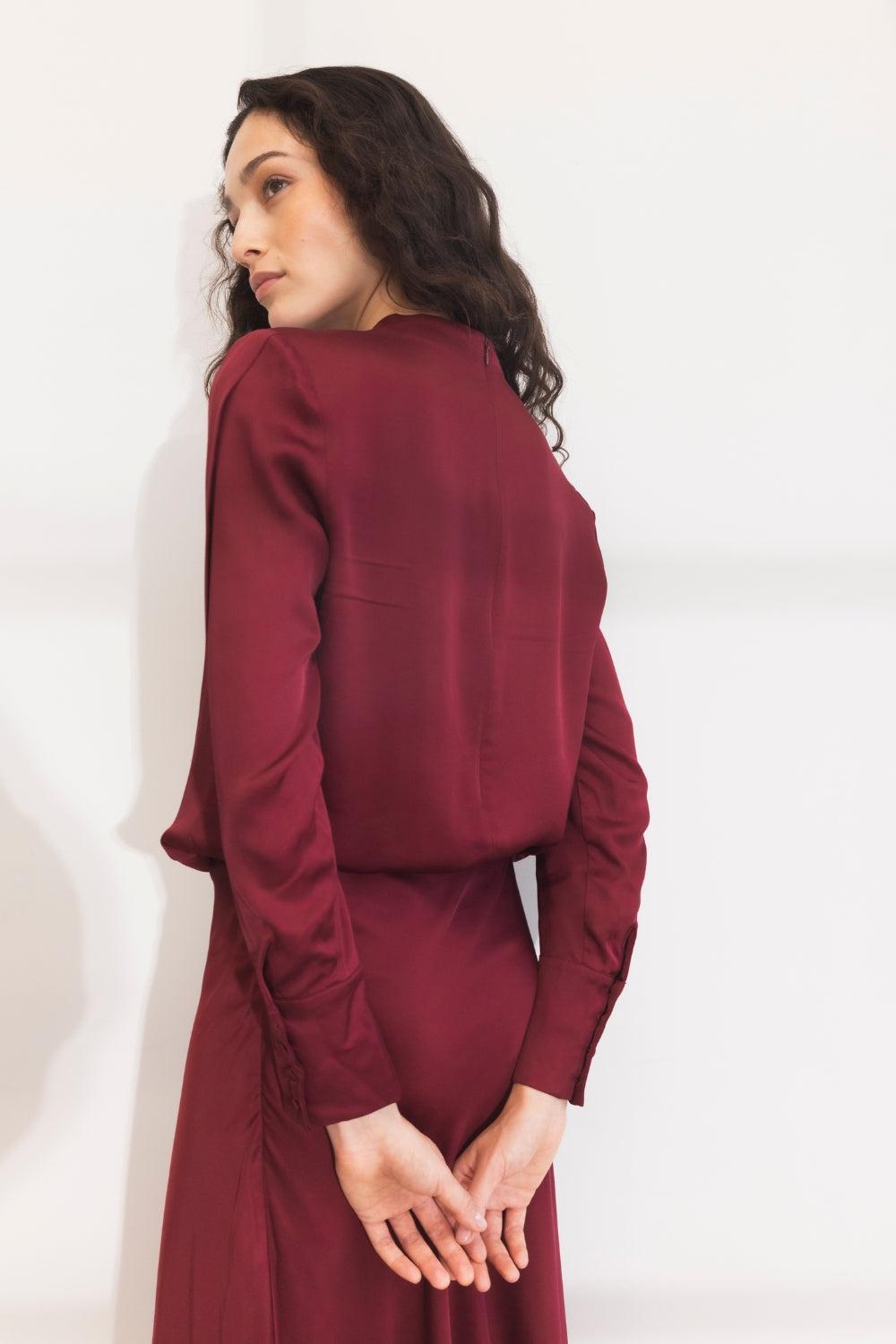 Arlene Blouse Dark Red