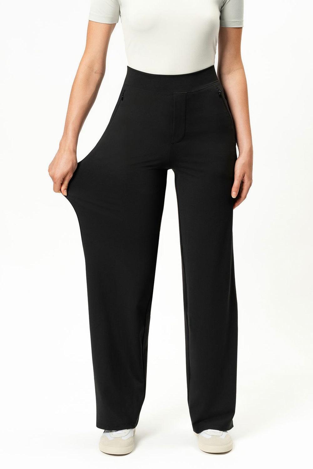 Asana Relaxed Straight Pant Black Long 32"