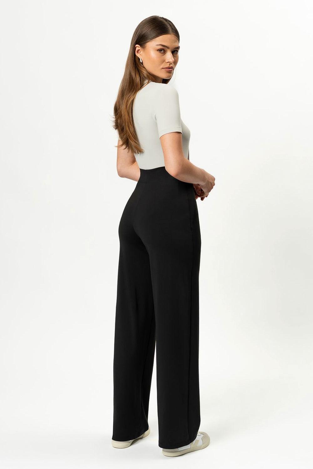 Asana Relaxed Straight Pant Black Long 32"