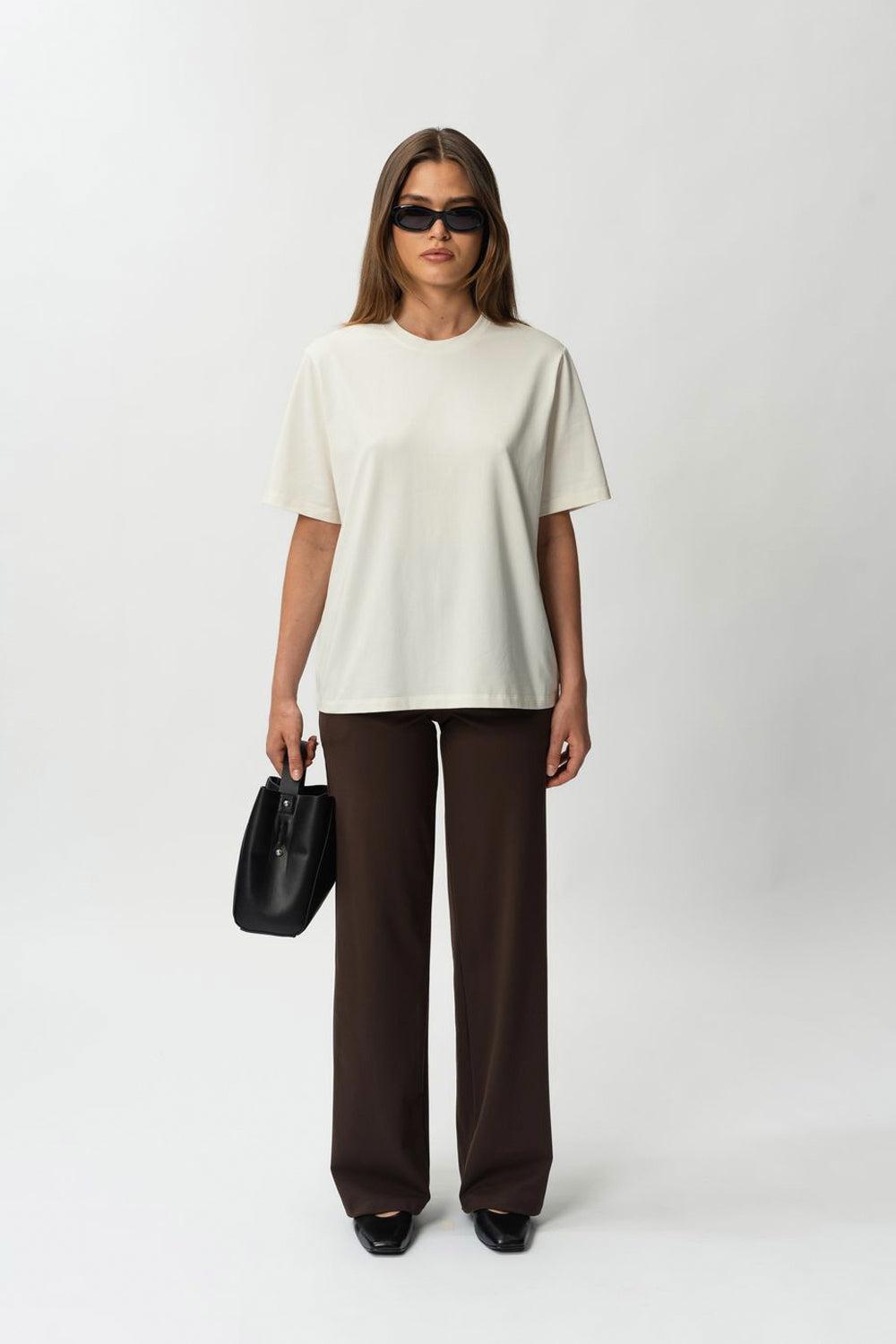 Asana Relaxed Straight Pant Dark Brown Long 32"