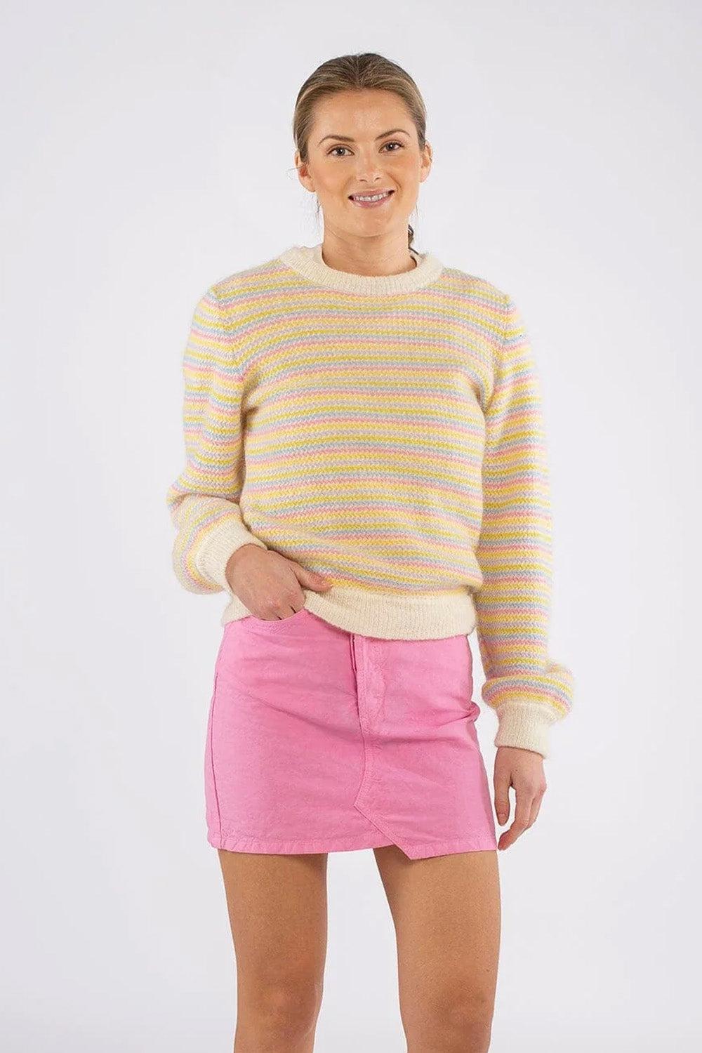 Asymetric Linen Skirt Pink
