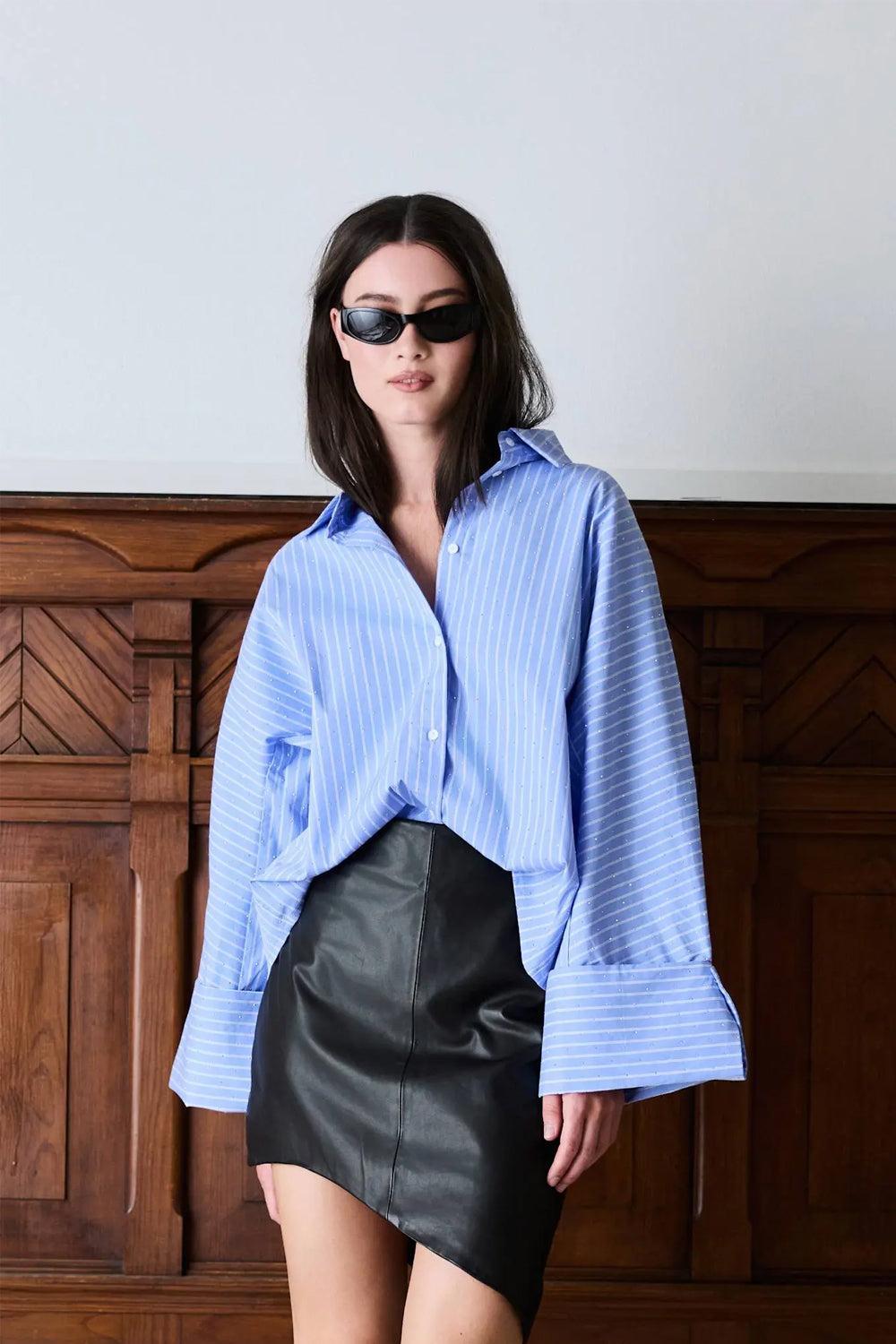 Atari Embellish Shirt Blue Stripe