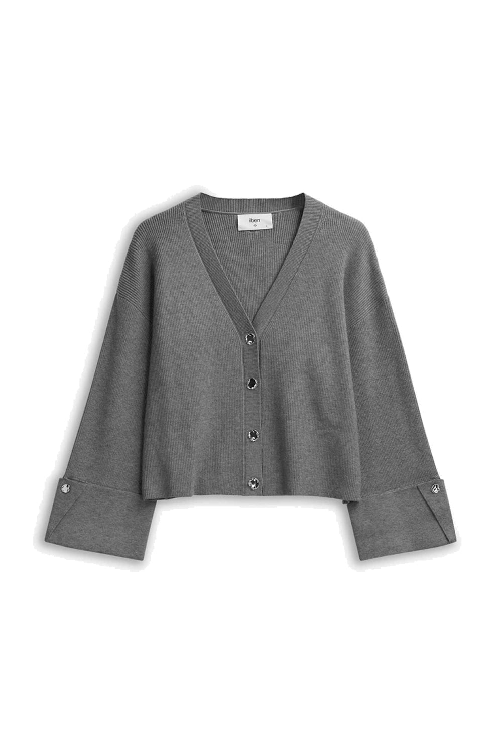 Atari Rib Cardigan Grey Melange