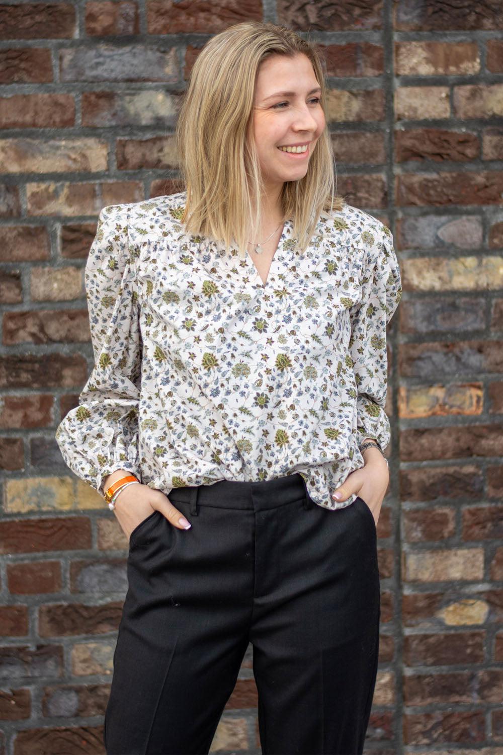 Athena blouse White Harvest Print