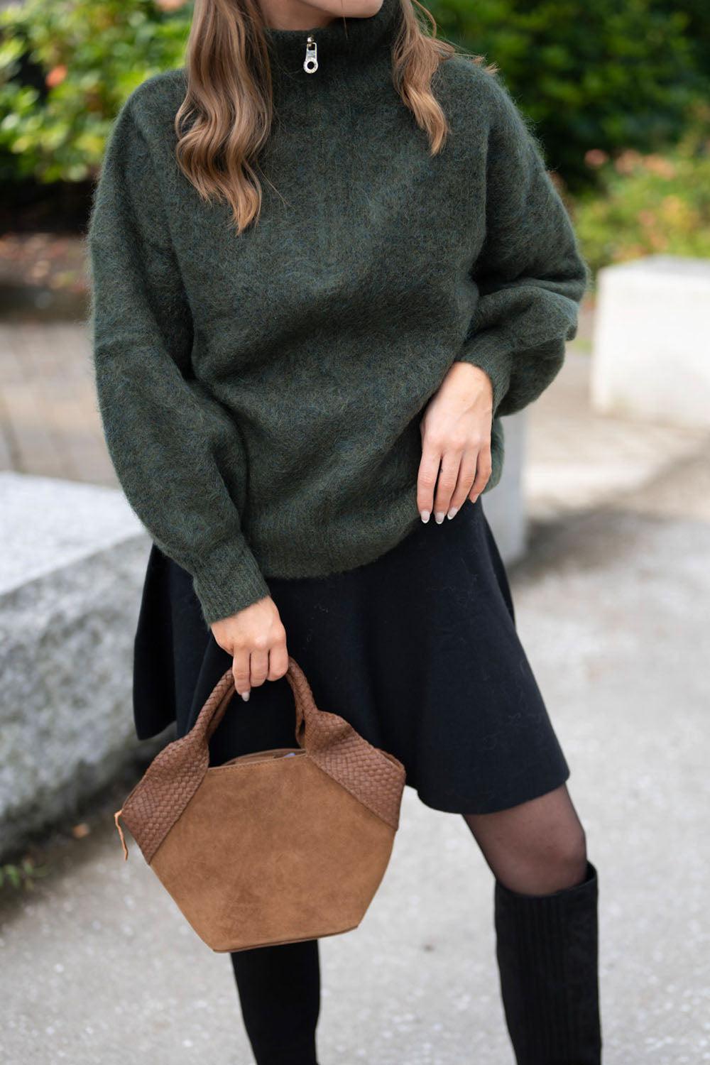 Aura Bag S Dark Camel Suede