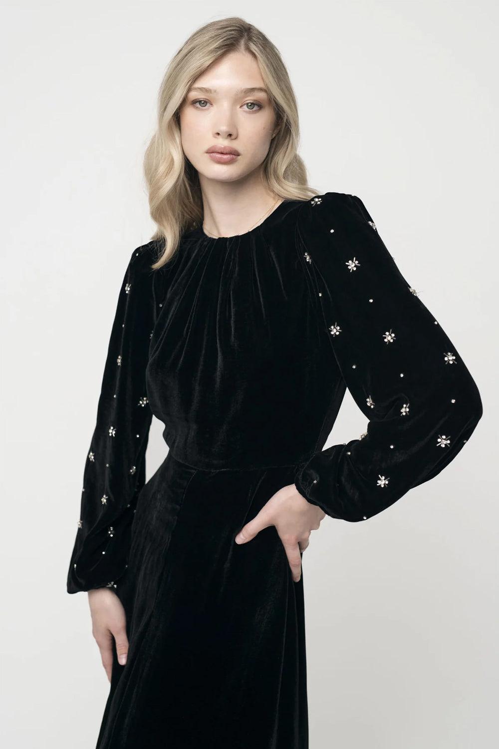 Ava Embellished Black