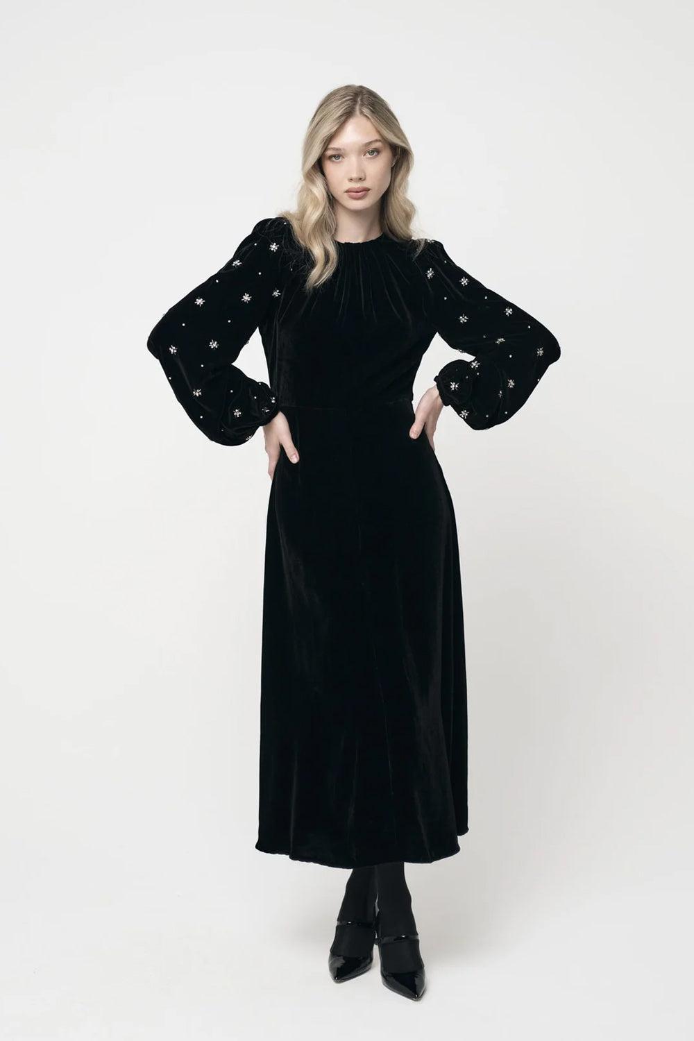 Ava Embellished Black