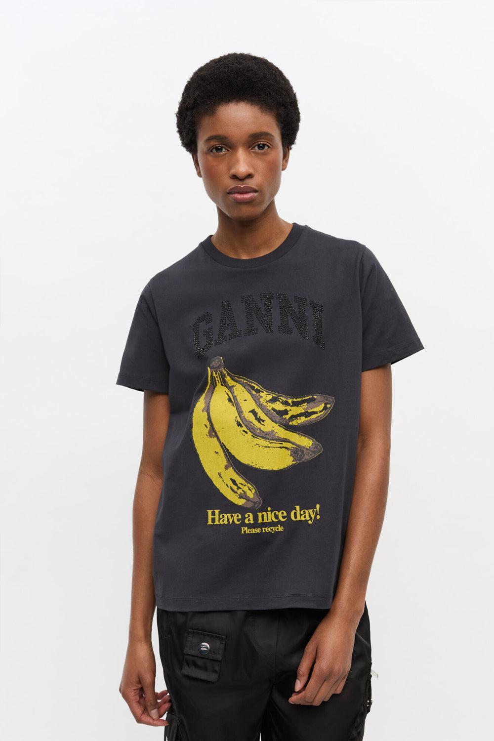 Basic Cotton Jersey Banana Relaxed T-shirt Phantom