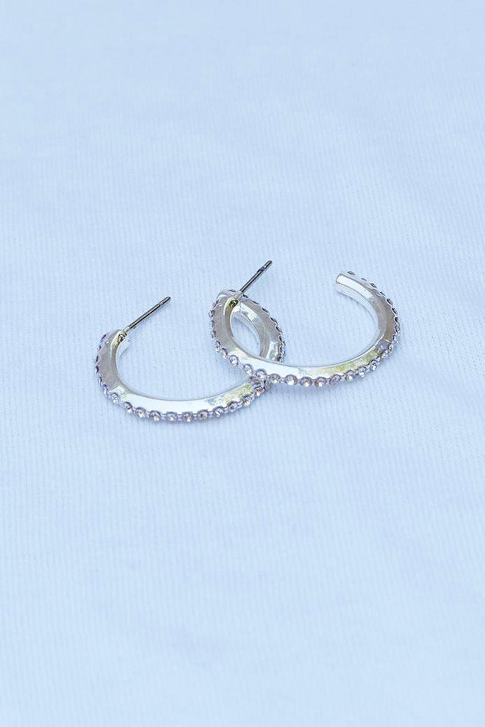 Basic Signature Hoops Silver