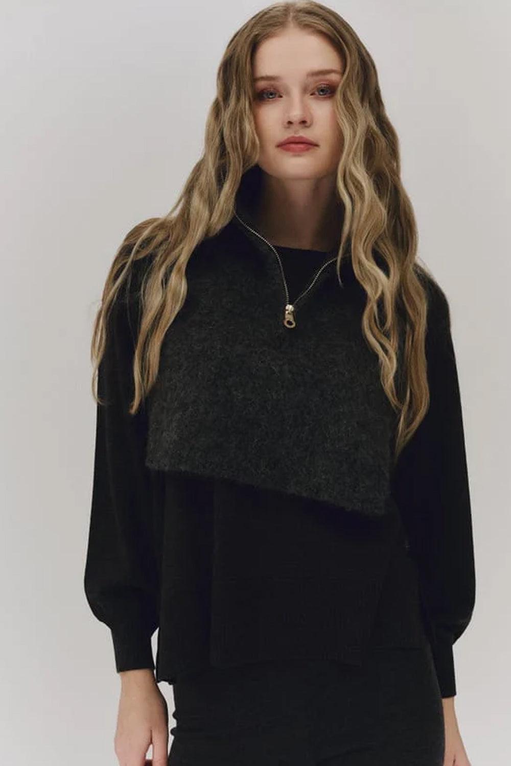 Belinda Chunky High Neck Charcoal