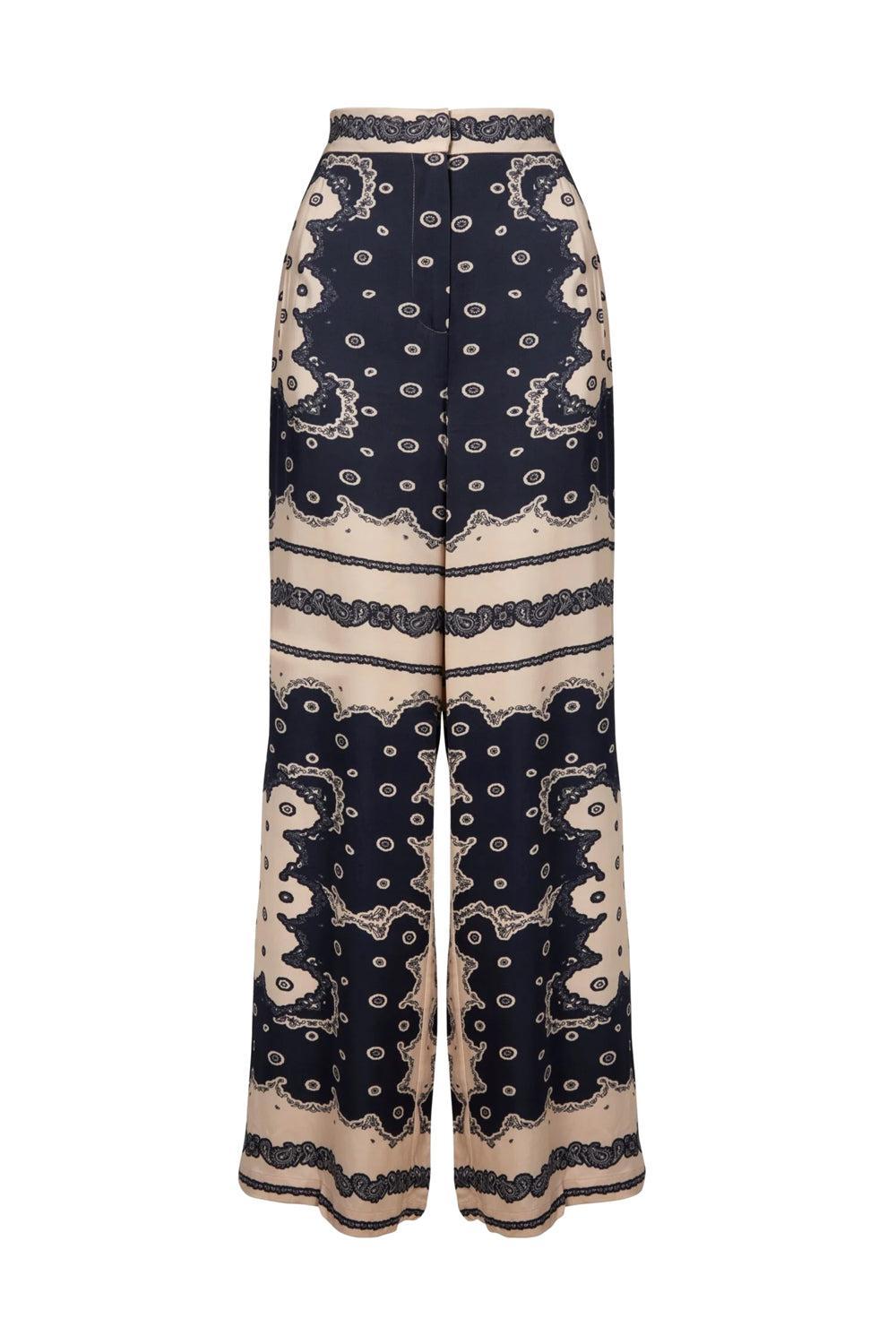 Bella satin look palazzo bandana