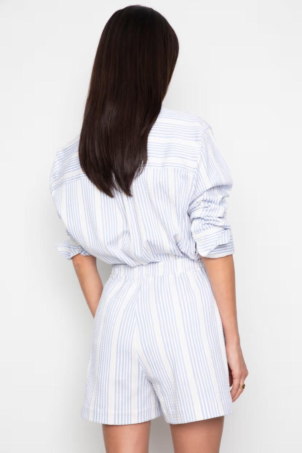 Bibi Crepe Shirt Blue Stripe