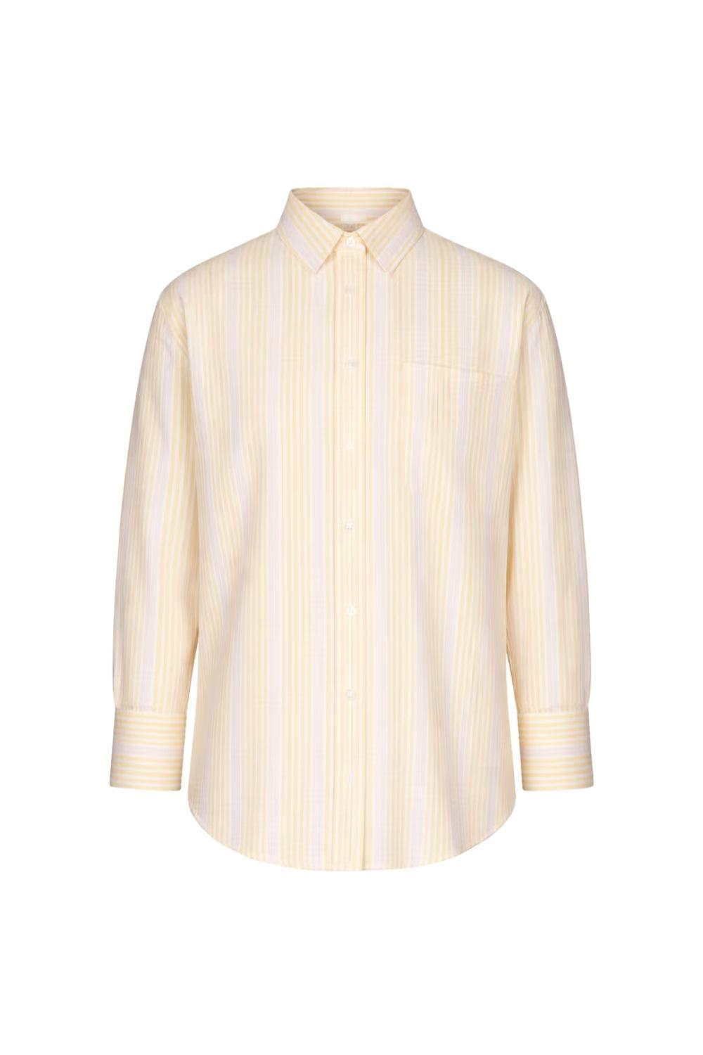 Bibi Crepe Shirt Light Yellow Stripe