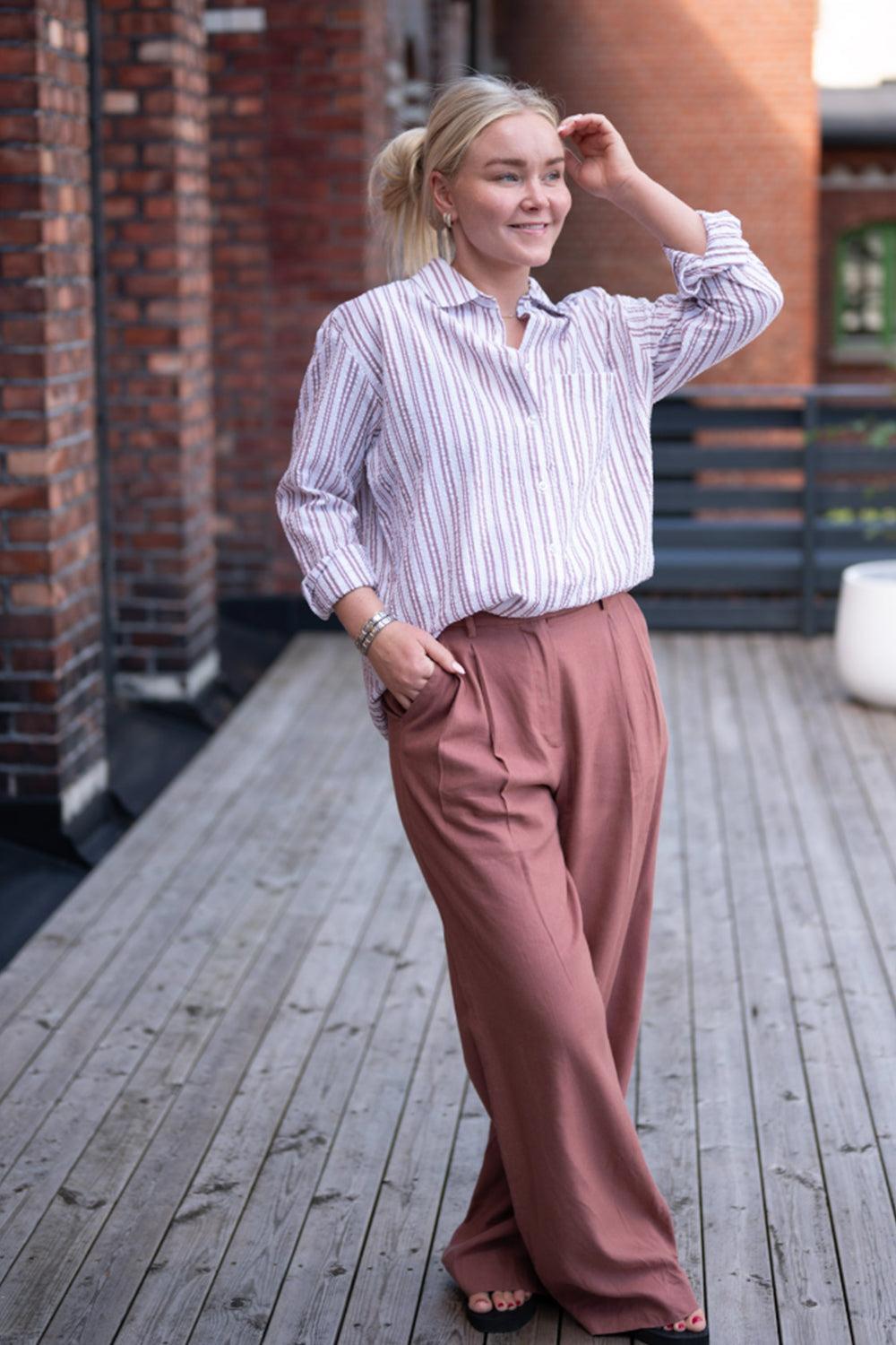 Bibi Crepe Shirt Terracotta