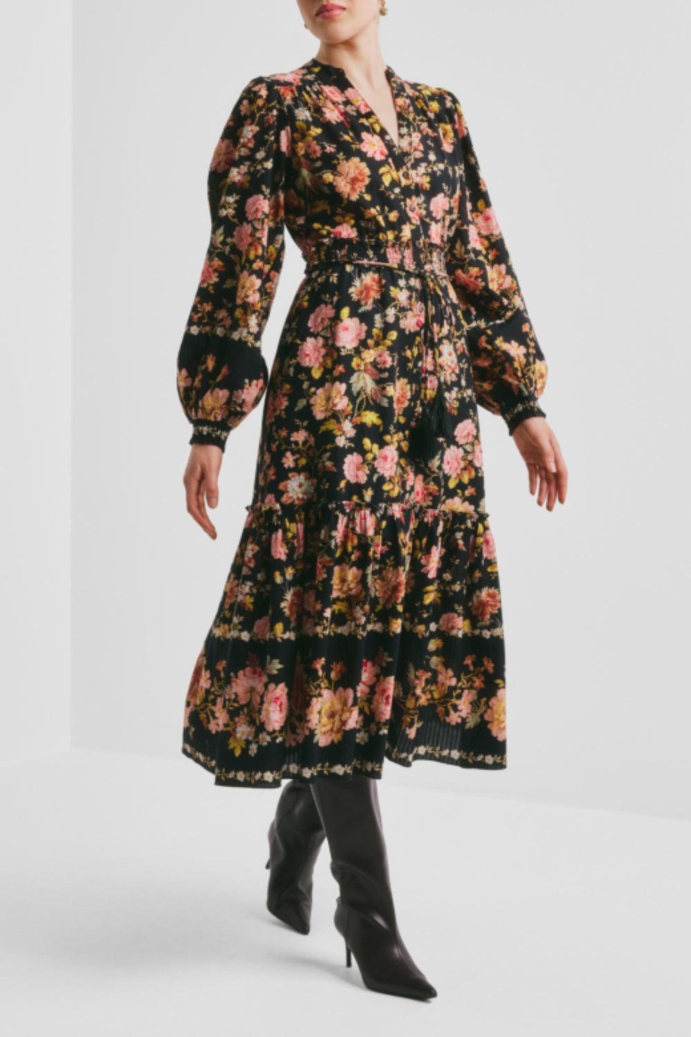 Bohemian Midi Dress Spring Fields