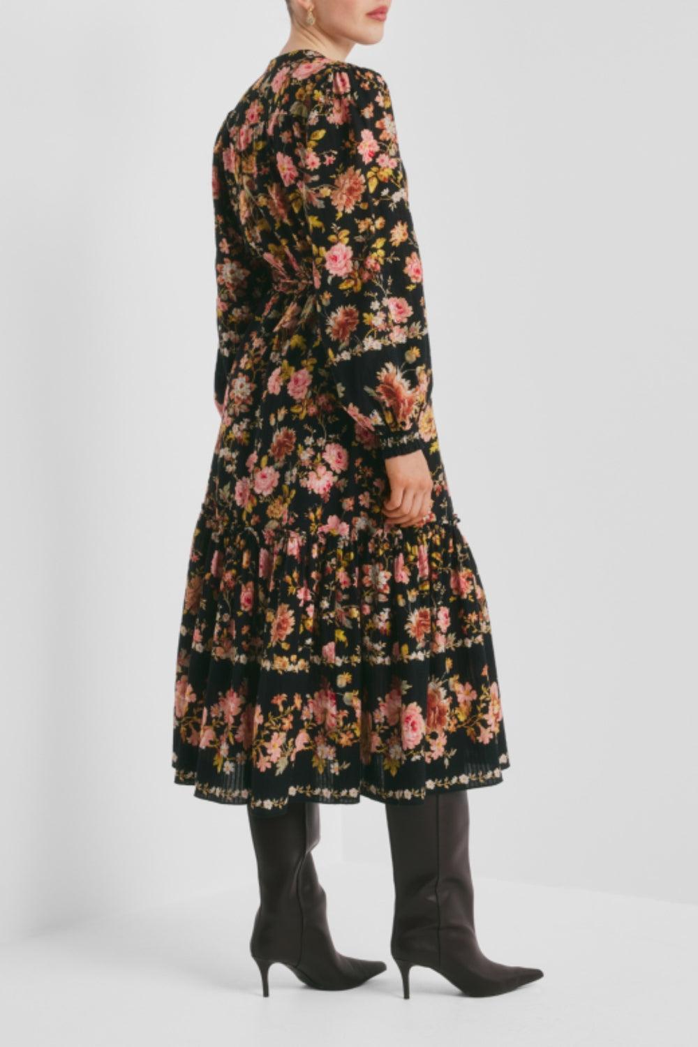Bohemian Midi Dress Spring Fields
