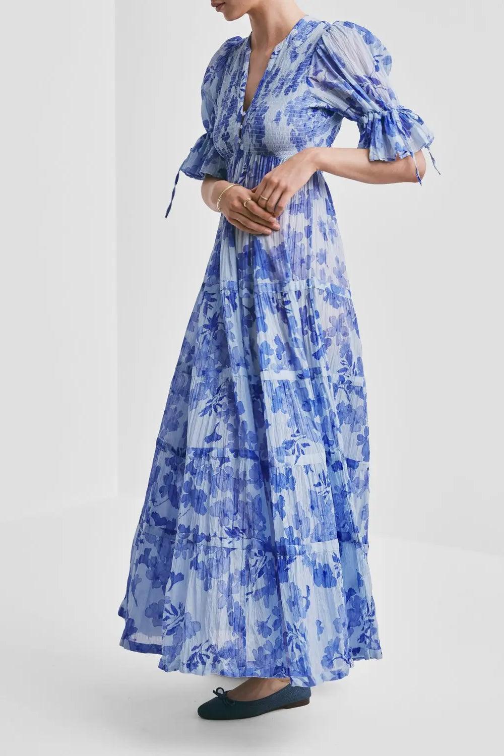 Bohemian Relaxed Dress sky blue