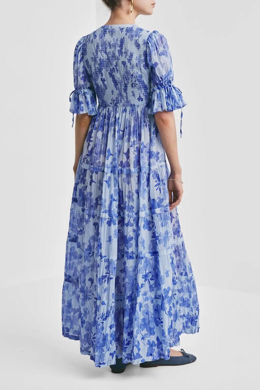 Bohemian Relaxed Dress sky blue