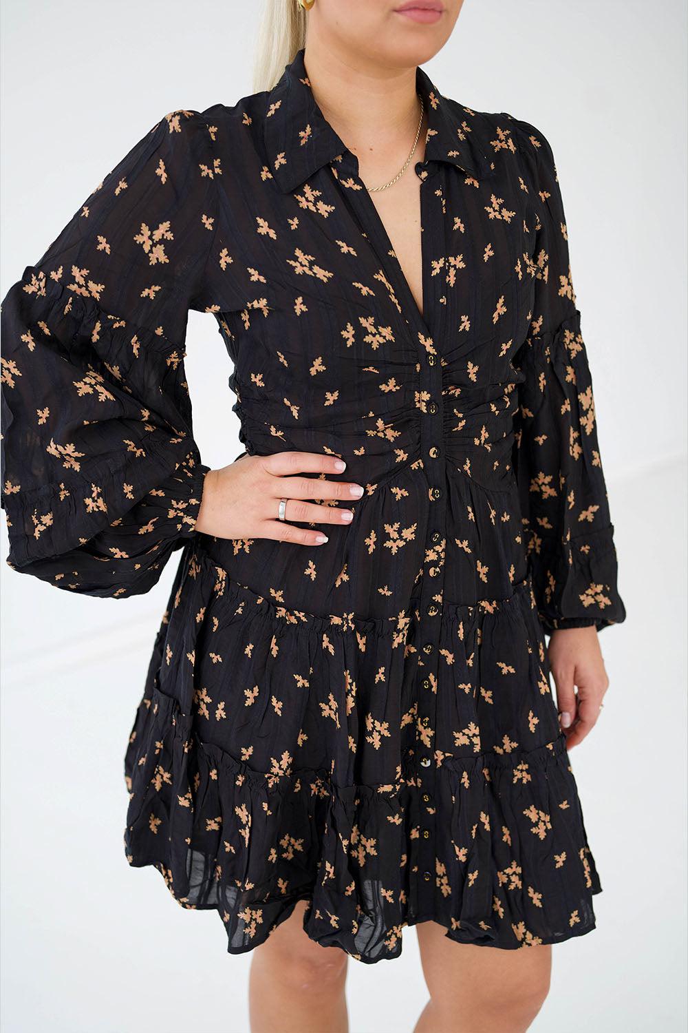 Boho Shirt Dress Leaves
