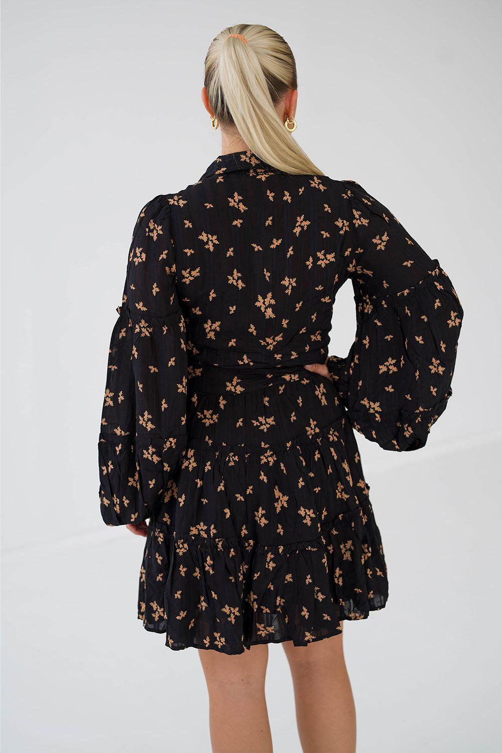 Boho Shirt Dress Leaves