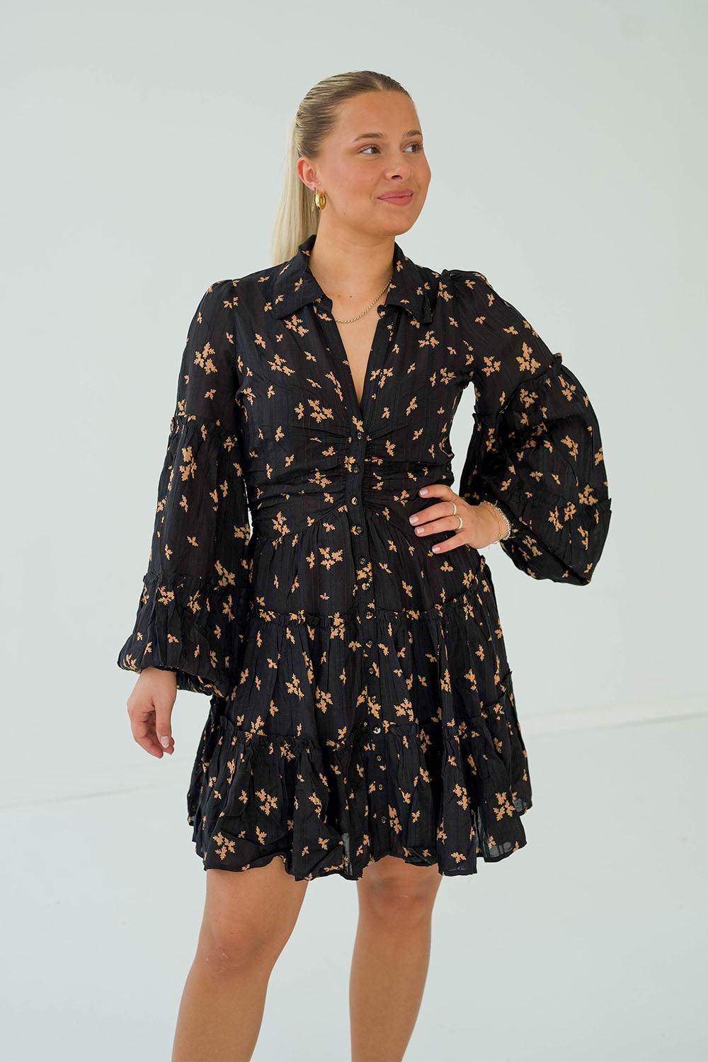 Boho Shirt Dress Leaves