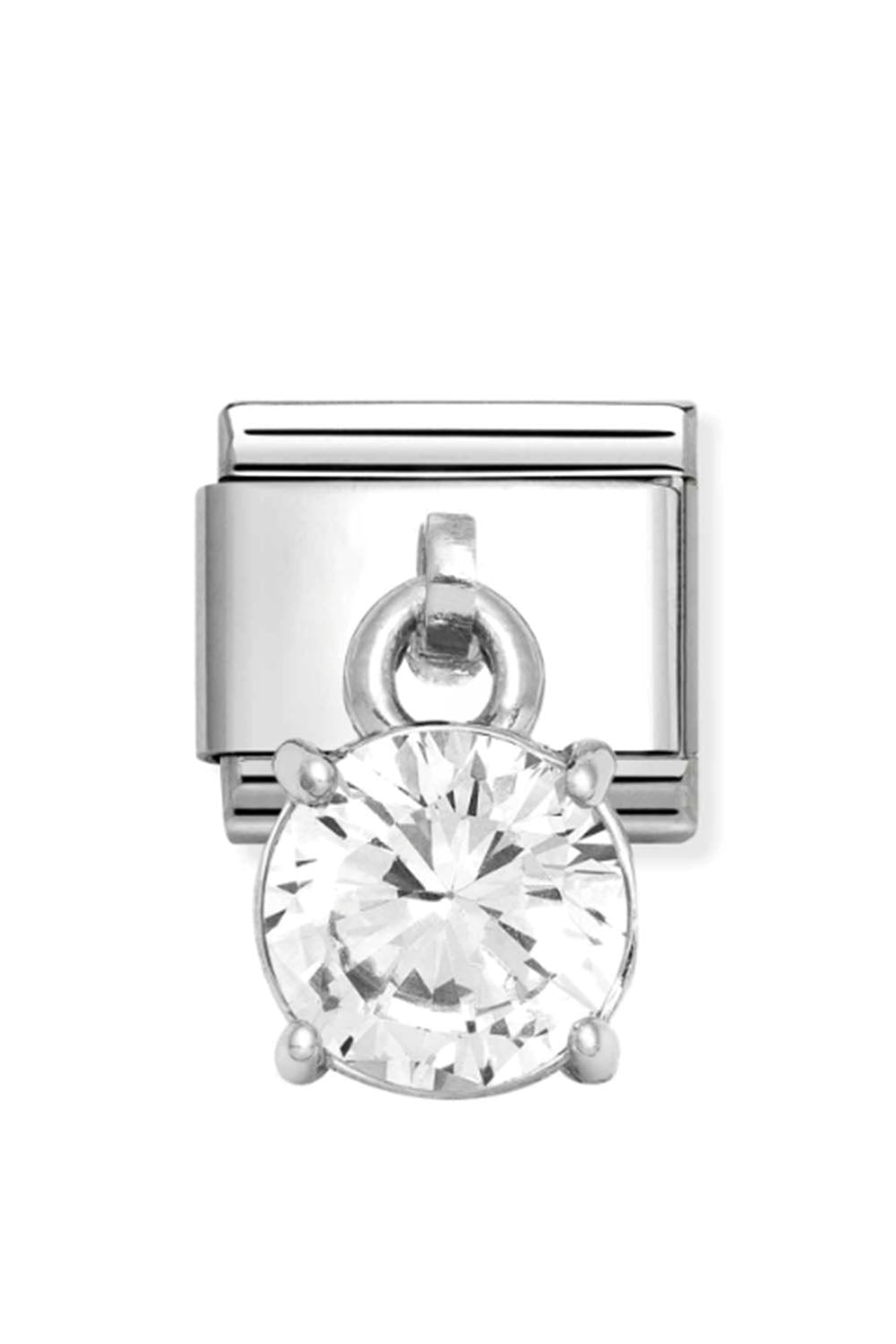 CHARMS 925 Sterling Silver and CZ Round Brilliant Cut CZ