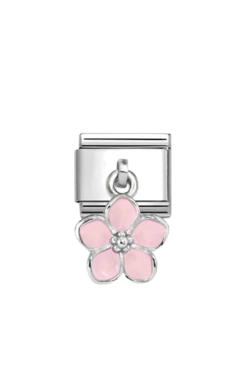 CHARMS 925 Sterling Silver and enamel Pink Flower