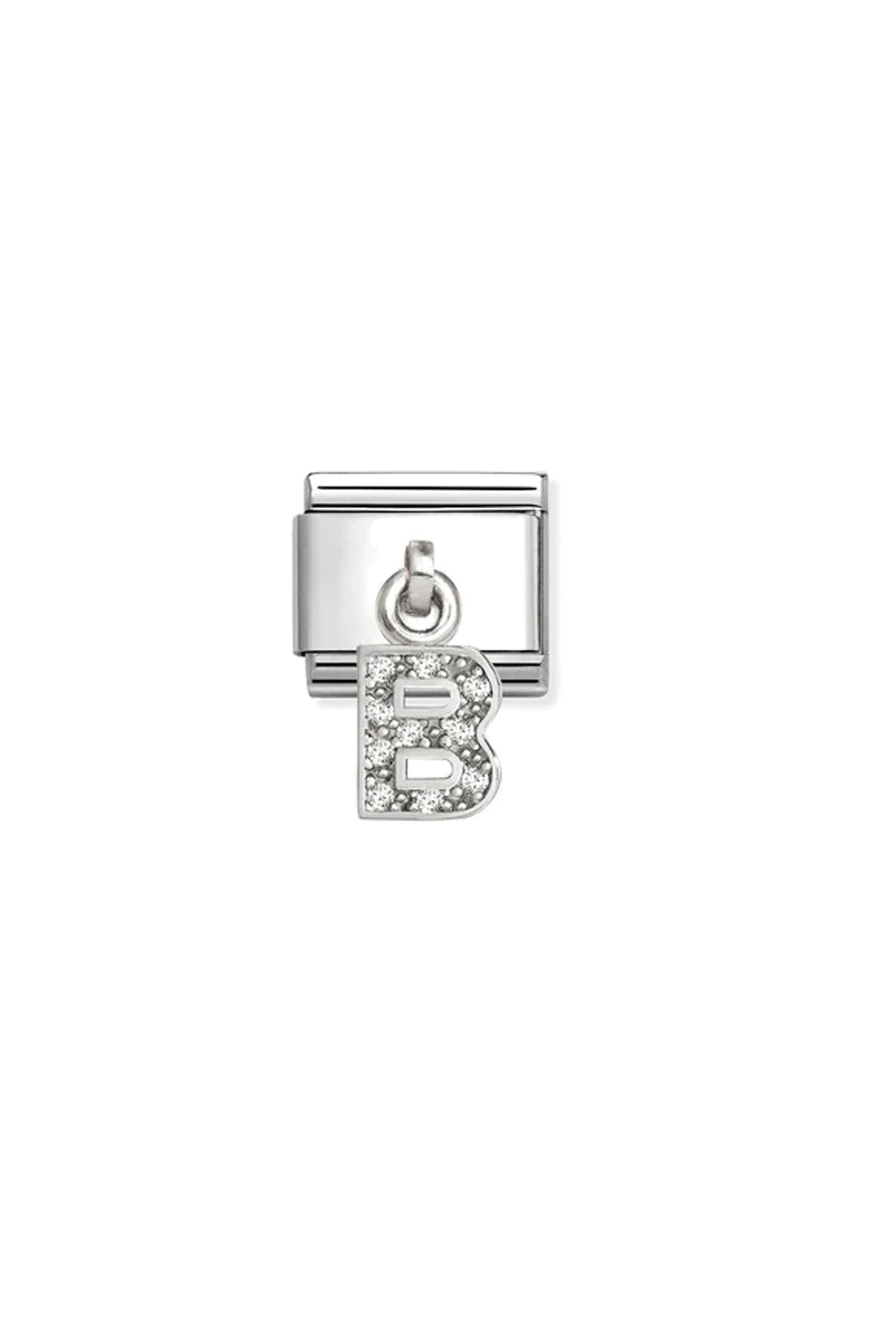 CHARMS Letter cz & 925 Sterling Silver B