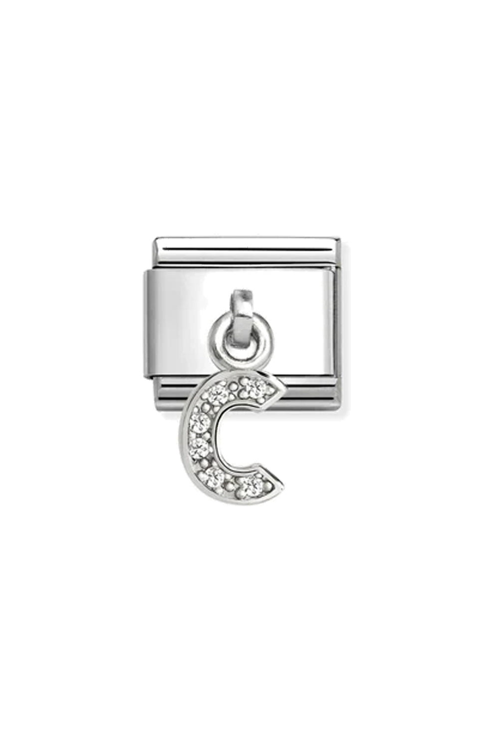 CHARMS Letter cz & 925 Sterling Silver C