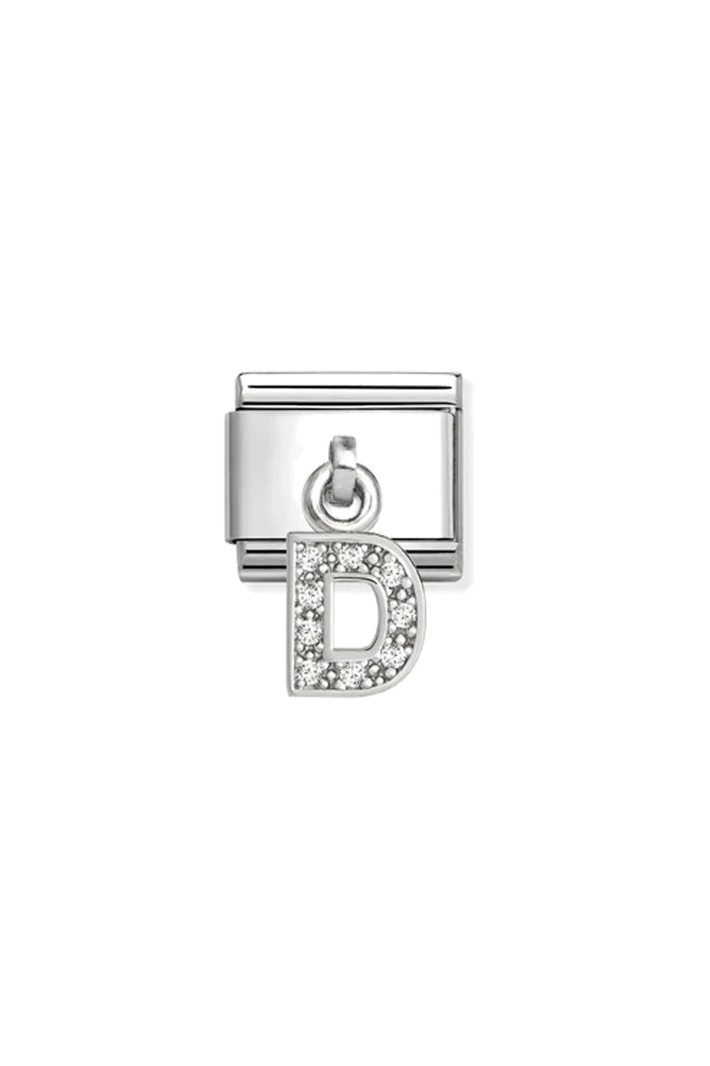 CHARMS Letter cz & 925 Sterling Silver D