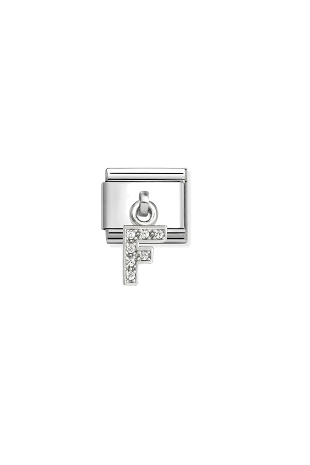 CHARMS Letter cz & 925 Sterling Silver F
