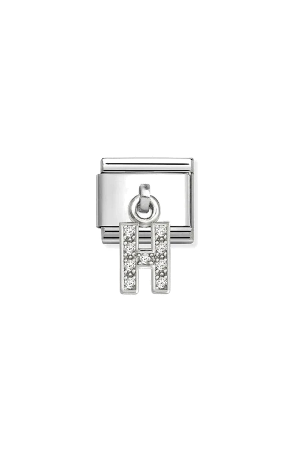 CHARMS Letter cz & 925 Sterling Silver H