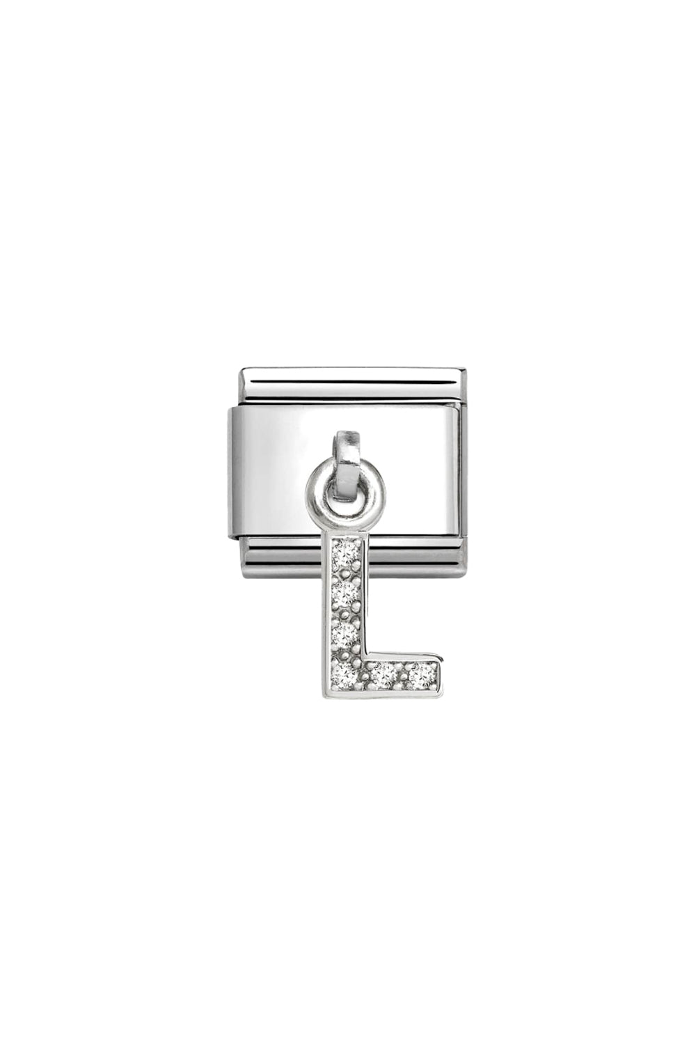 CHARMS Letter cz & 925 Sterling Silver L