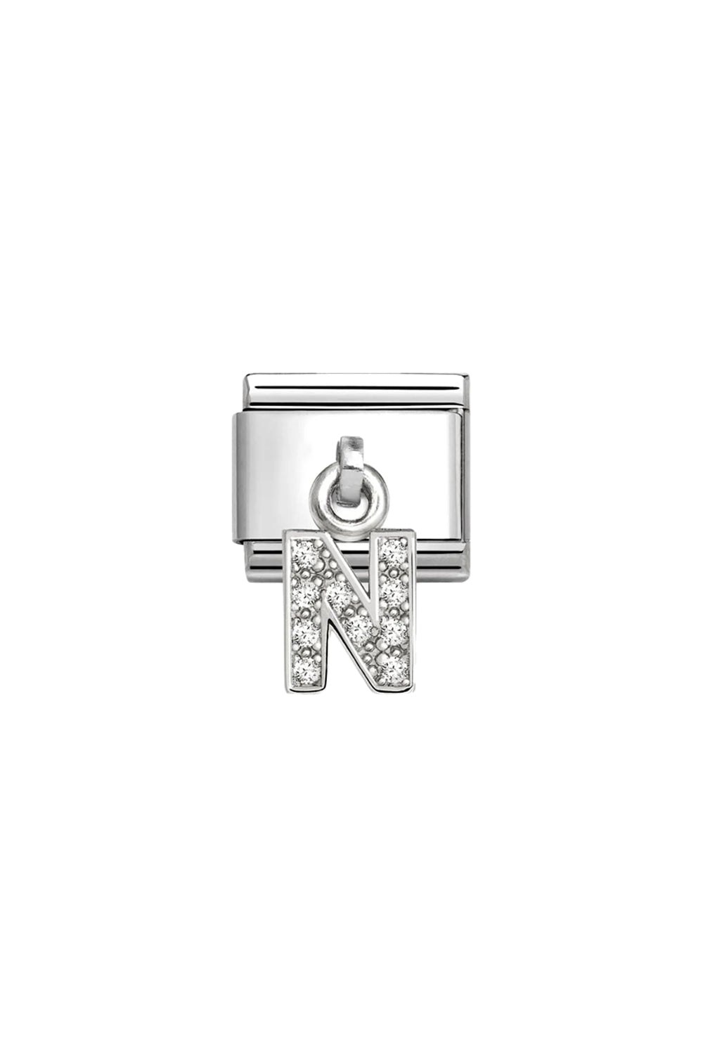 CHARMS Letter cz & 925 Sterling Silver N