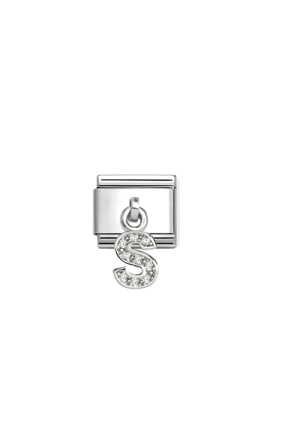 CHARMS Letter cz & 925 Sterling Silver S