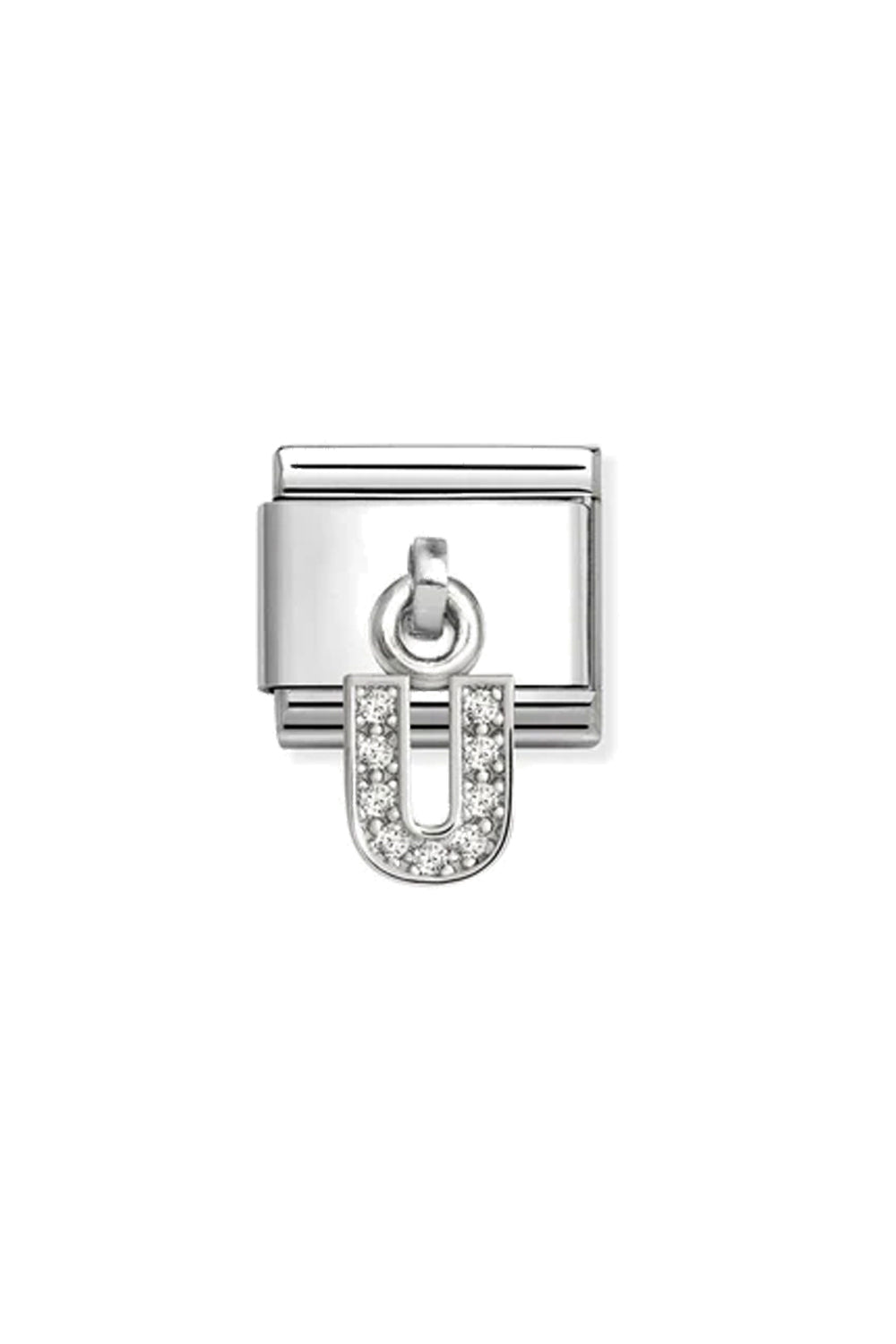CHARMS Letter cz & 925 Sterling Silver U