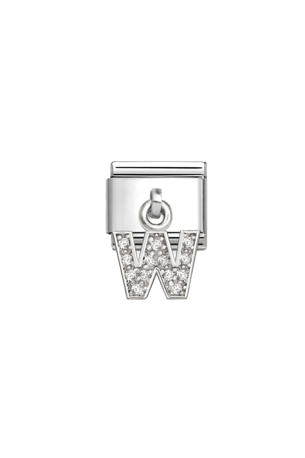 CHARMS Letter cz & 925 Sterling Silver W
