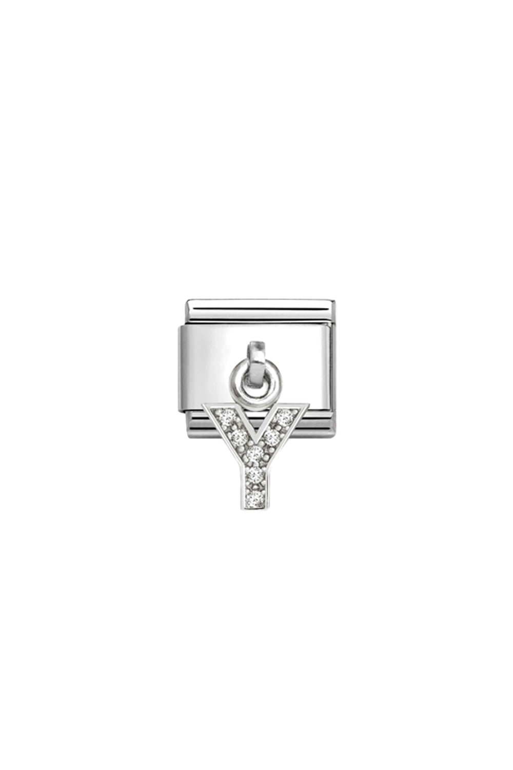 CHARMS Letter cz & 925 Sterling Silver Y