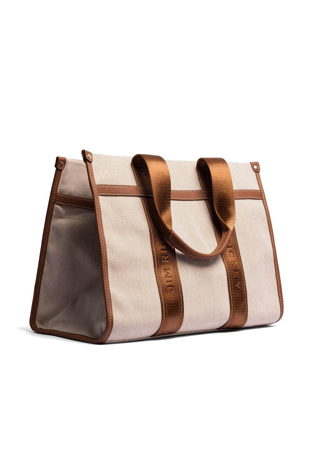 Cali Tote Fabric Offwhite Cognac