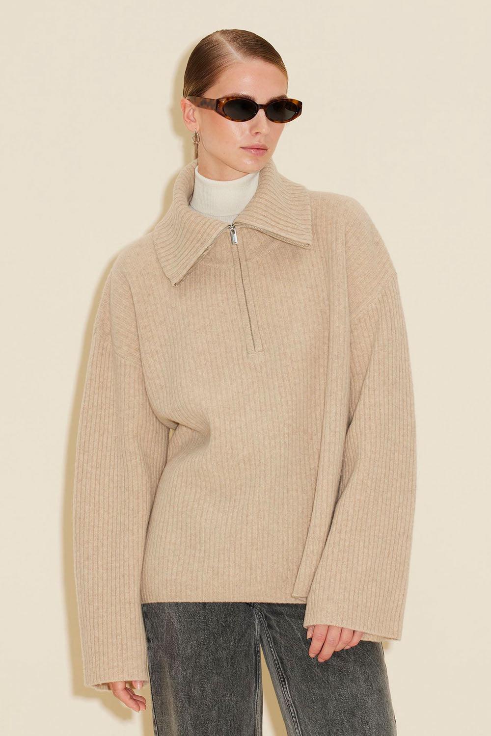 Cass Rib Sweater Beige