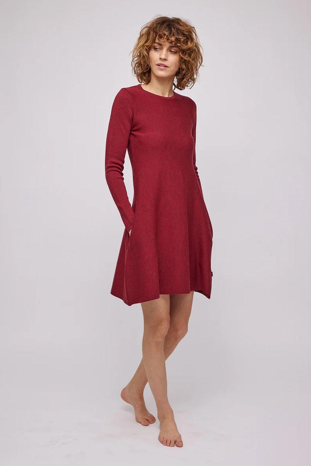 Cecilie Merino Dress Ruby Red