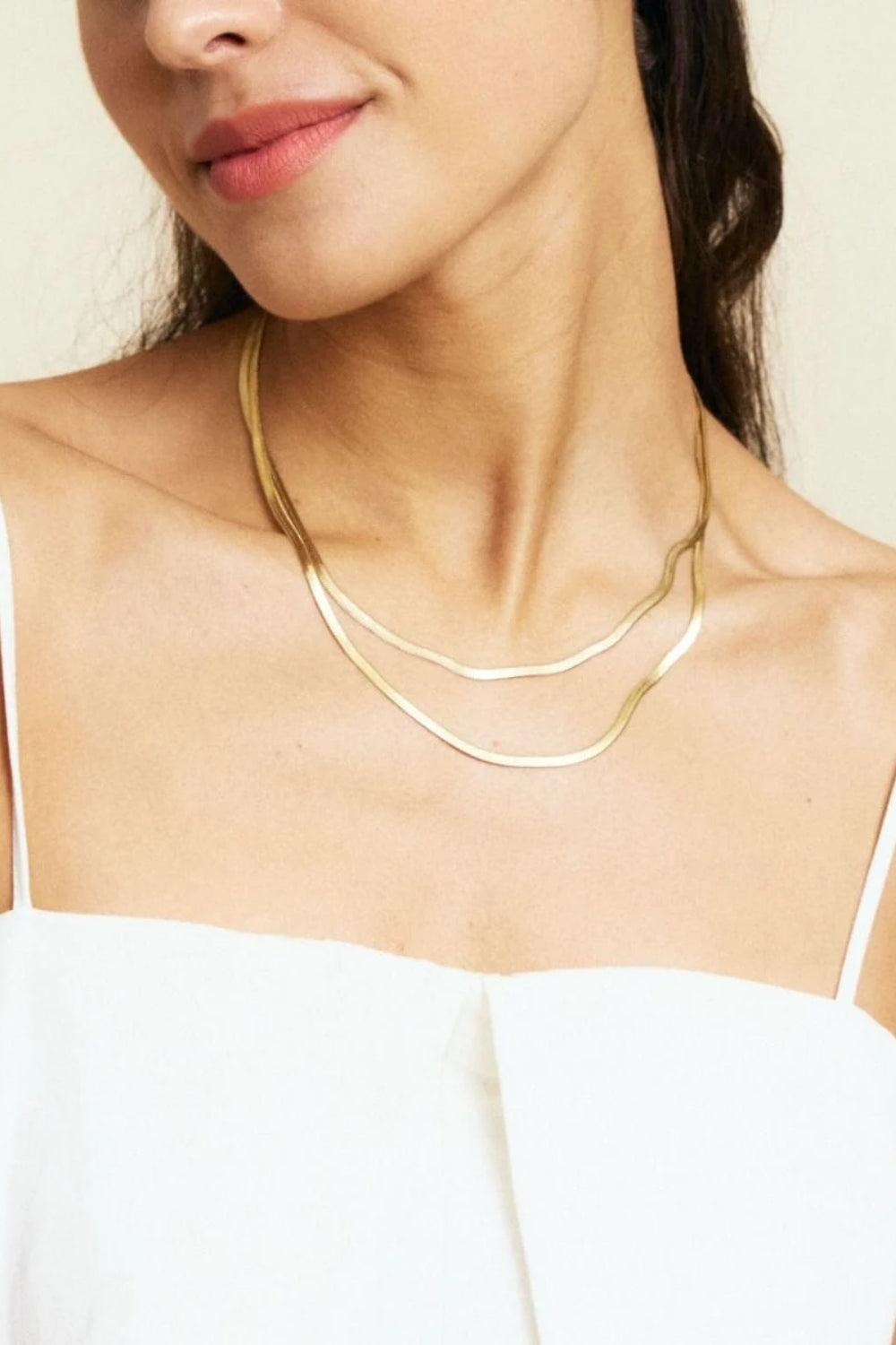Chain Herringbone 45cm Gold
