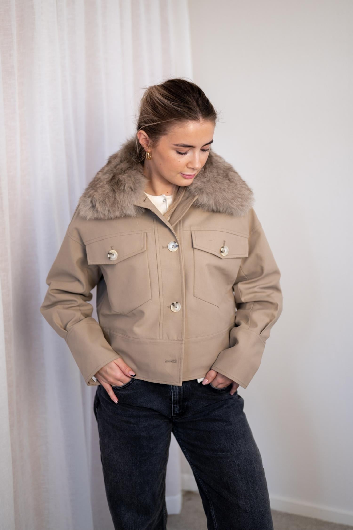 Charlie Jacket Canvas Beige